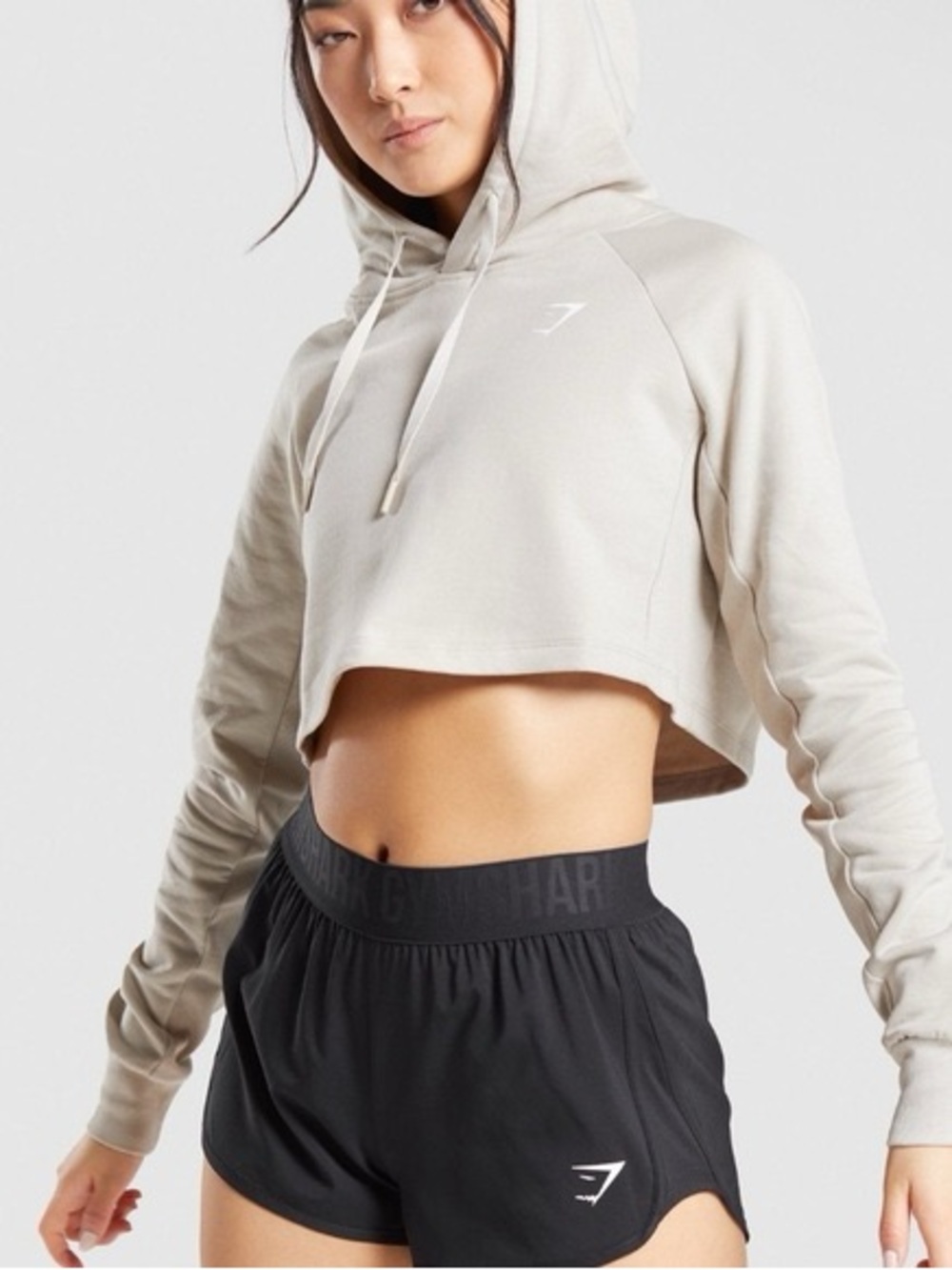 Gymshark Women's Cropped Hoodie - Light Taupe
